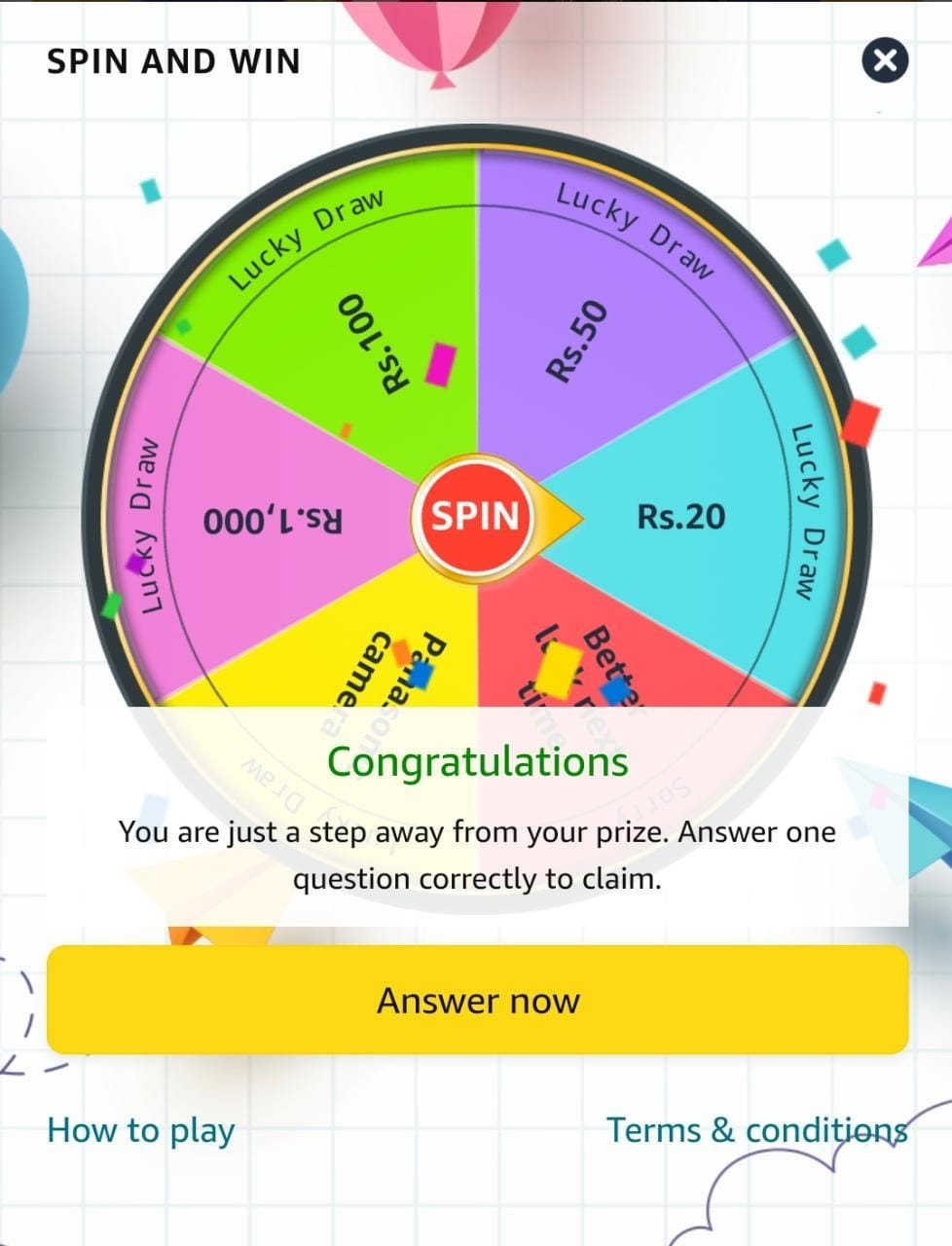 Daily Spin and Win Quiz answers today (October 16th, 2023