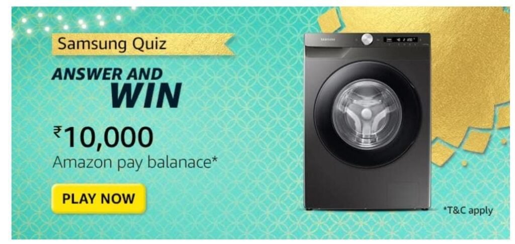 Amazon Samsung Washing Machine Quiz
