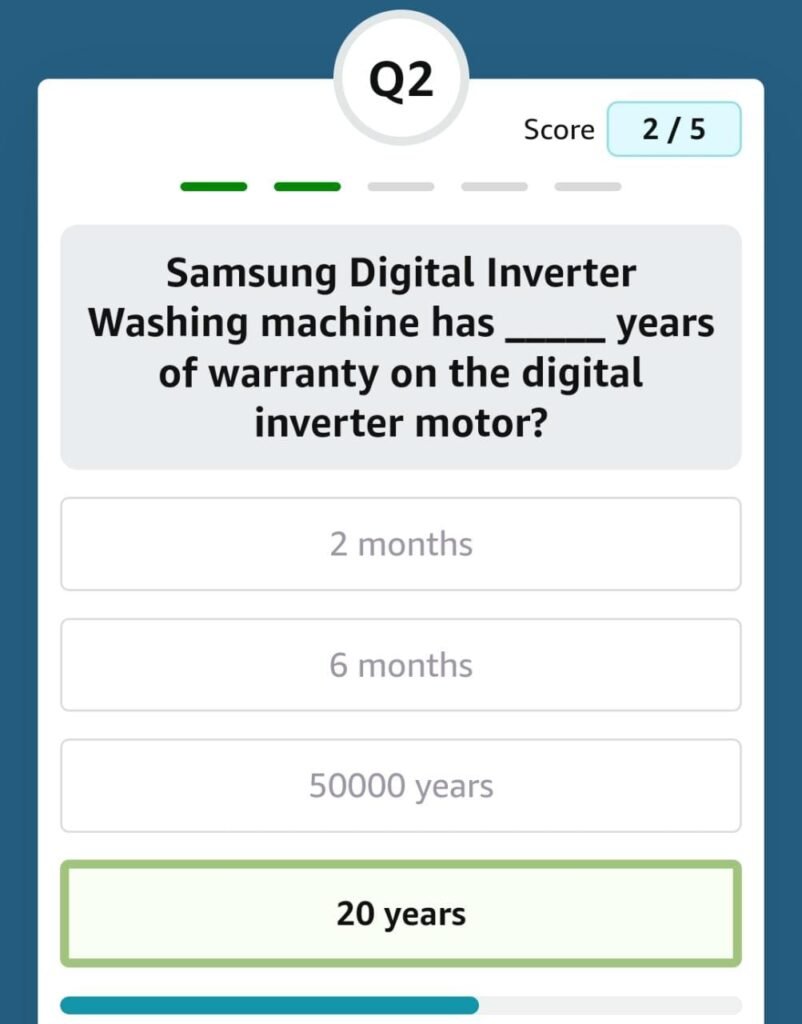 Samsung Digital Inverter Washing machine has years of warranty on the digital inverter motor